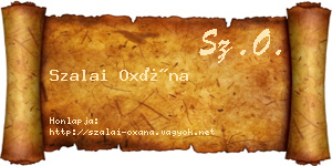Szalai Oxána névjegykártya